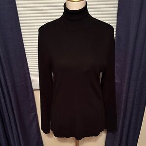 Chico's Classic Black Long Sleeve Turtleneck